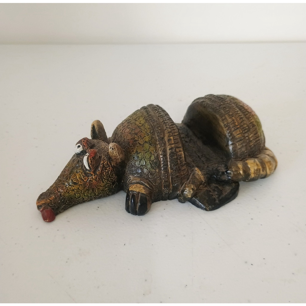 Vintage Shade Tree Creations Handcrafted Armadillo Mail Holder Figurine
